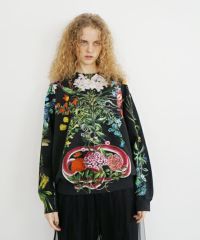 AHCAHCUM.あちゃちゅむ.お花の体スウェット[black]