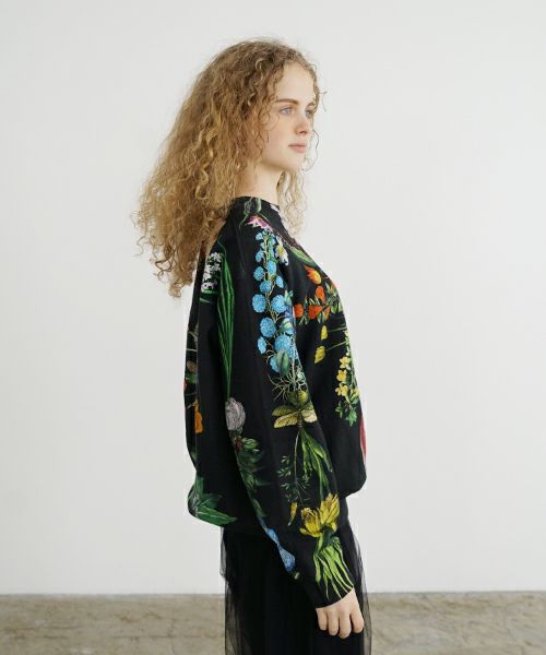 AHCAHCUM.あちゃちゅむ.お花の体スウェット[black]