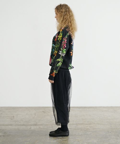 AHCAHCUM.あちゃちゅむ.お花の体スウェット[black]