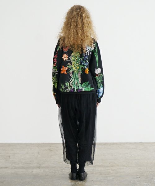 AHCAHCUM.あちゃちゅむ.お花の体スウェット[black]