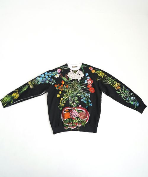 AHCAHCUM.あちゃちゅむ.お花の体スウェット[black]