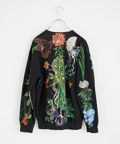 AHCAHCUM.あちゃちゅむ.お花の体スウェット[black]