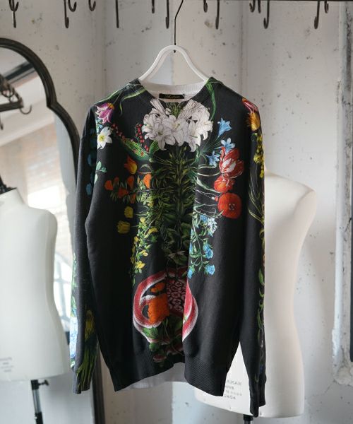 AHCAHCUM.あちゃちゅむ.お花の体スウェット[black]