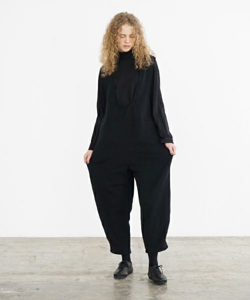 Mochi / home&miles.モチ / ホーム＆マイルズ.tuck sweat salopette [black]
