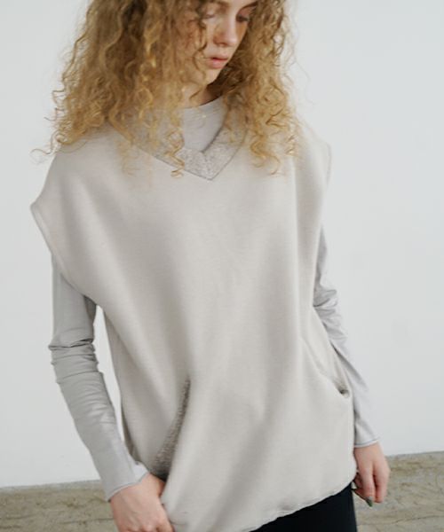 Mochi / home&miles.モチ / ホーム＆マイルズ.v-neck vest [greige]
