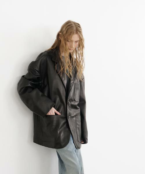 YOKO SAKAMOTO ヨーコサカモト LEATHER BIG JACKET [BLACK] YS - 23AW - 11