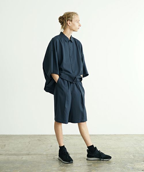 VU ヴウ balloon shirt [DEEP BLUE］バルーンシャツ vu-s24-s01