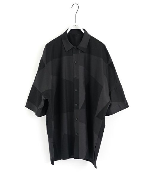 VU ヴウ geometric dolman shirt  [charcoal×black］幾何学ドルマンシャツ vu-s24-s02