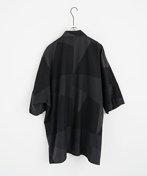 VU ヴウ geometric dolman shirt  [charcoal×black］幾何学ドルマンシャツ vu-s24-s02