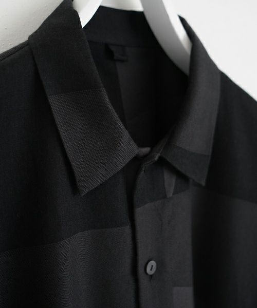 VU ヴウ geometric dolman shirt  [charcoal×black］幾何学ドルマンシャツ vu-s24-s02