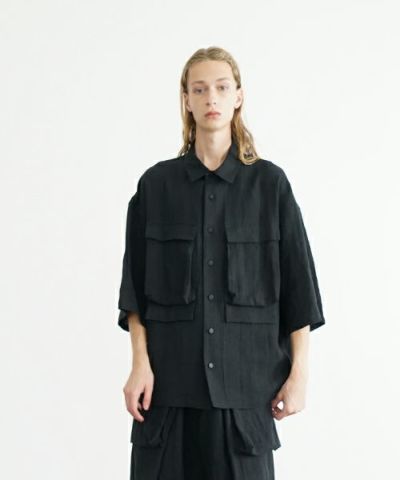 VU ヴウ flight short sleeve shirt  [BLACK］フライト半袖シャツ vu-s24-s03