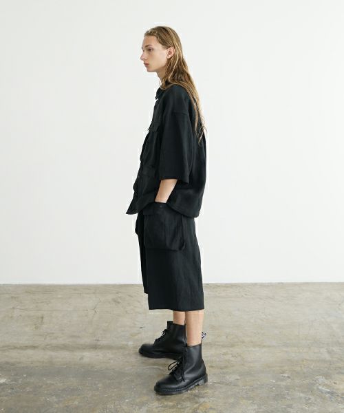 VU ヴウ flight short sleeve shirt  [BLACK］フライト半袖シャツ vu-s24-s03