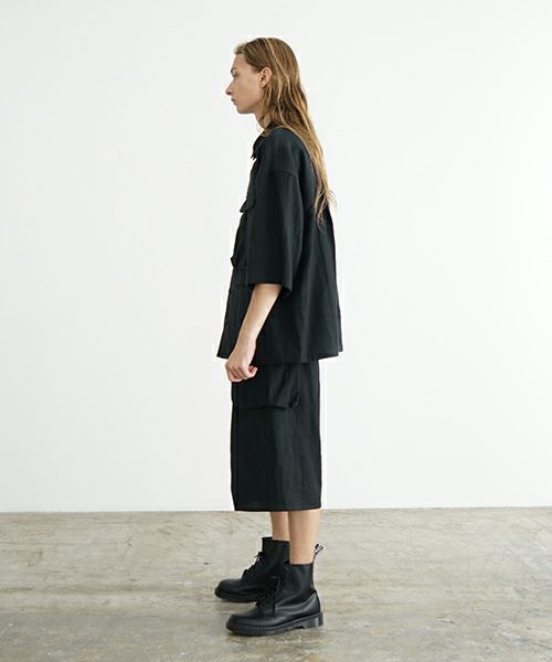 VU ヴウ flight short sleeve shirt  [BLACK］フライト半袖シャツ vu-s24-s03