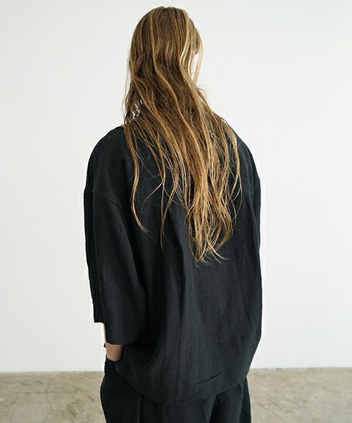 VU ヴウ flight short sleeve shirt  [BLACK］フライト半袖シャツ vu-s24-s03