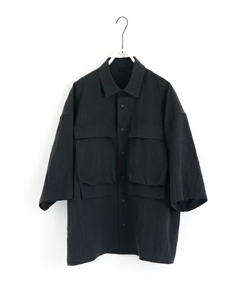 VU ヴウ flight short sleeve shirt  [BLACK］フライト半袖シャツ vu-s24-s03