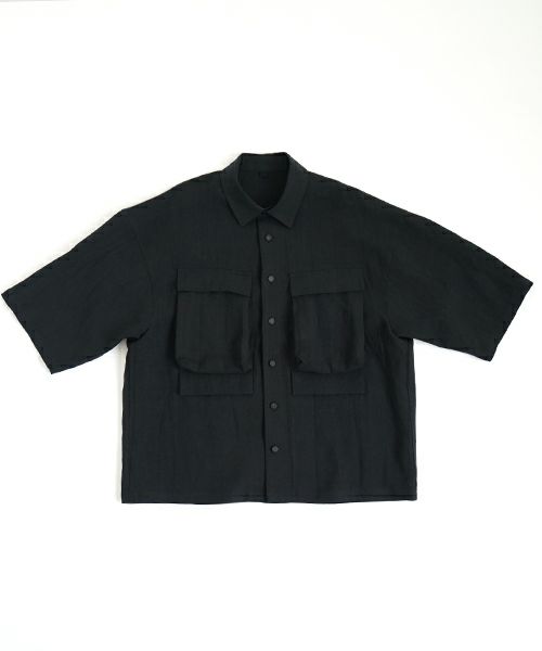 VU ヴウ flight short sleeve shirt  [BLACK］フライト半袖シャツ vu-s24-s03