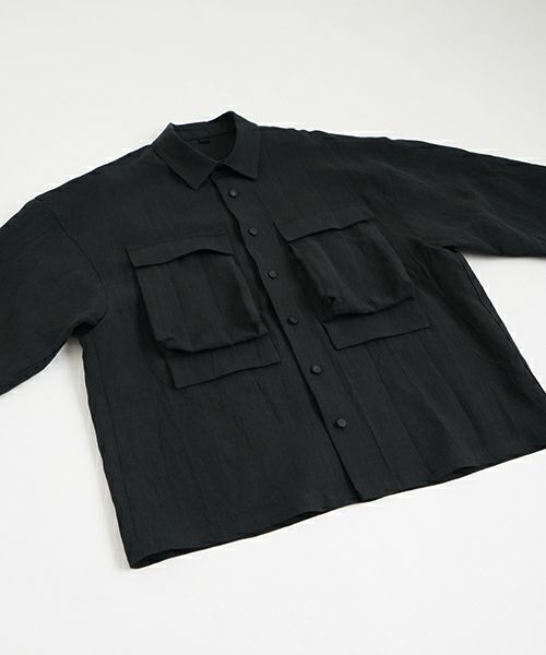 VU ヴウ flight short sleeve shirt  [BLACK］フライト半袖シャツ vu-s24-s03