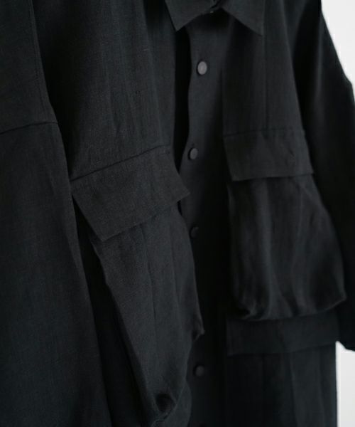 VU ヴウ flight short sleeve shirt  [BLACK］フライト半袖シャツ vu-s24-s03