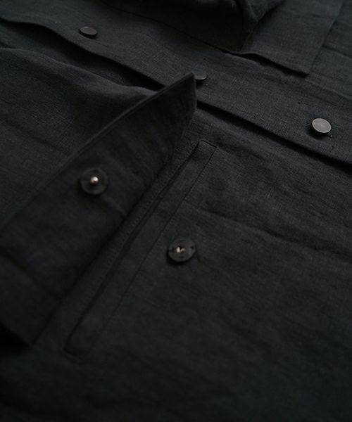 VU ヴウ flight short sleeve shirt  [BLACK］フライト半袖シャツ vu-s24-s03