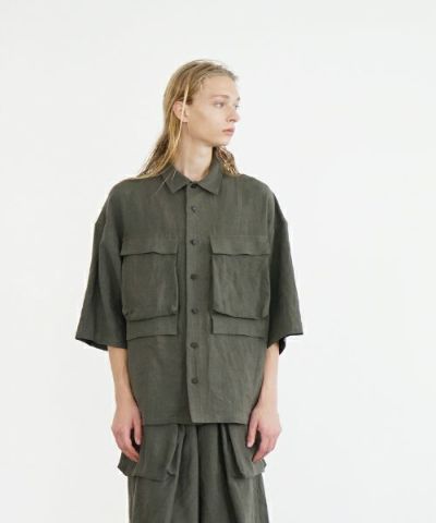 VU ヴウ flight short sleeve shirt  [DARK KHAKI］フライト半袖シャツ vu-s24-s03