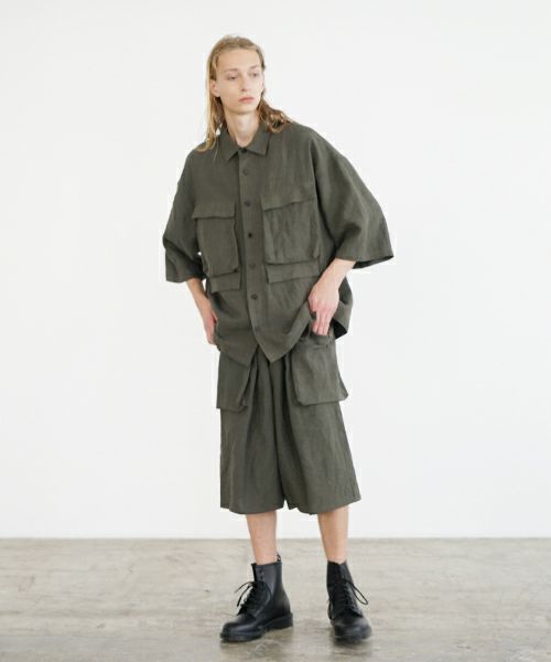 VU ヴウ flight short sleeve shirt  [DARK KHAKI］フライト半袖シャツ vu-s24-s03