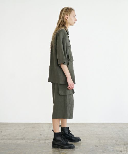 VU ヴウ flight short sleeve shirt  [DARK KHAKI］フライト半袖シャツ vu-s24-s03