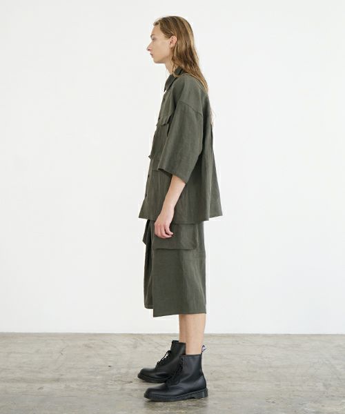 VU ヴウ flight short sleeve shirt  [DARK KHAKI］フライト半袖シャツ vu-s24-s03