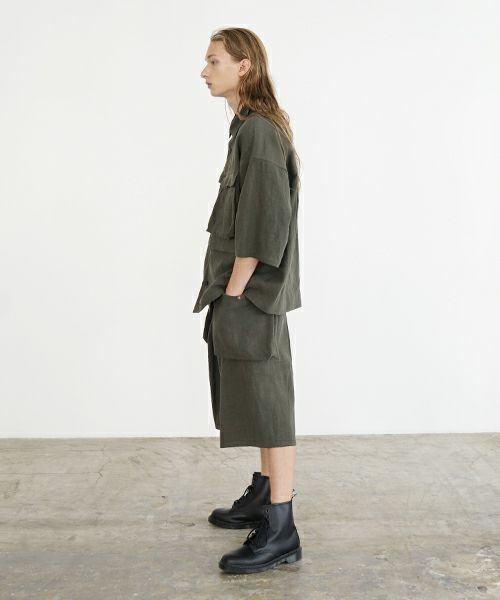 VU ヴウ flight short sleeve shirt  [DARK KHAKI］フライト半袖シャツ vu-s24-s03