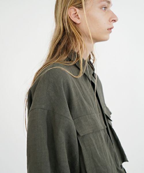 VU ヴウ flight short sleeve shirt  [DARK KHAKI］フライト半袖シャツ vu-s24-s03