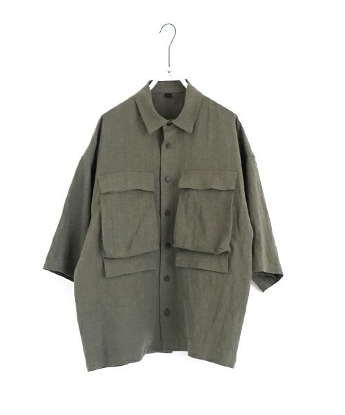 VU ヴウ flight short sleeve shirt  [DARK KHAKI］フライト半袖シャツ vu-s24-s03