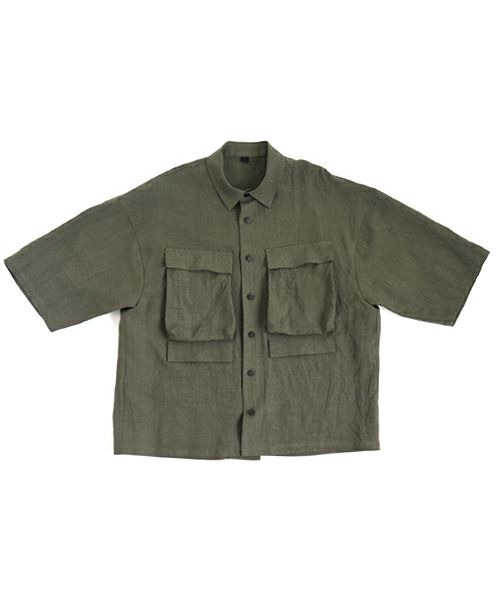 VU ヴウ flight short sleeve shirt  [DARK KHAKI］フライト半袖シャツ vu-s24-s03
