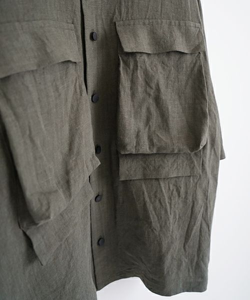 VU ヴウ flight short sleeve shirt  [DARK KHAKI］フライト半袖シャツ vu-s24-s03