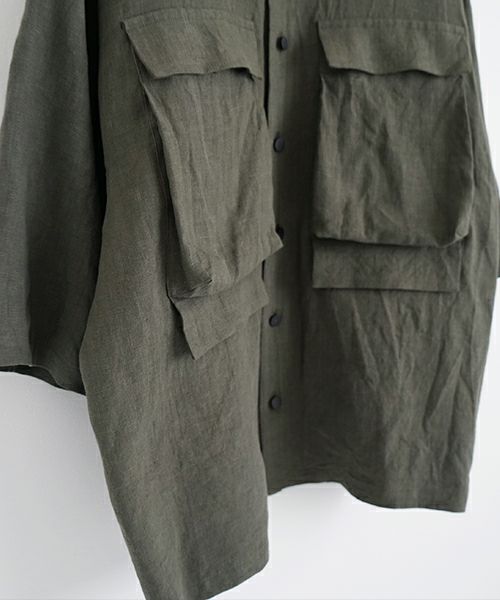 VU ヴウ flight short sleeve shirt  [DARK KHAKI］フライト半袖シャツ vu-s24-s03