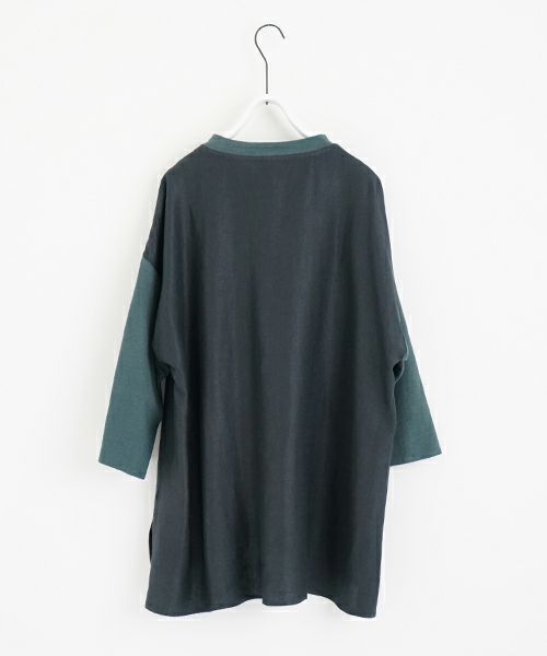 VU ヴウ dyed combination pullover  [DARK GRAY］染コンビネーションプルオーバー vu-s24-s05