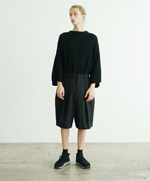 VU ヴウ wide short pants [BLACK] ワイドショートパンツ vu-s24-p02