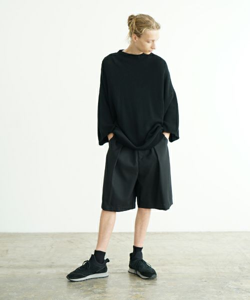 VU ヴウ wide short pants [BLACK] ワイドショートパンツ vu-s24-p02