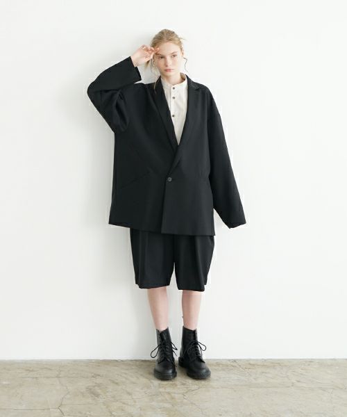 VU ヴウ wide short pants [BLACK] ワイドショートパンツ vu-s24-p02