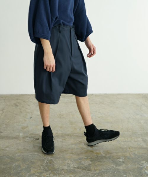 VU ヴウ wide short pants [DEEP BLUE]  ワイドショートパンツ vu-s24-p02