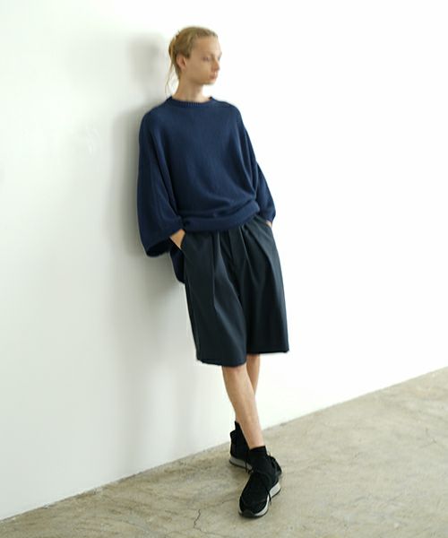 VU ヴウ wide short pants [DEEP BLUE]  ワイドショートパンツ vu-s24-p02