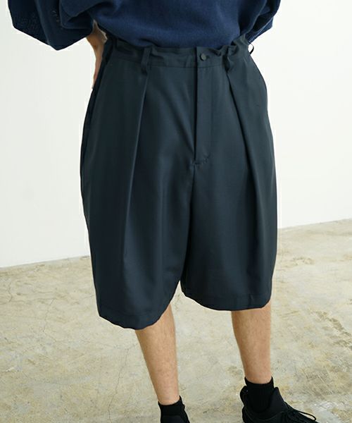 VU ヴウ wide short pants [DEEP BLUE]  ワイドショートパンツ vu-s24-p02