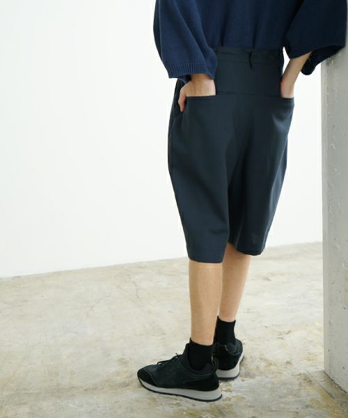 VU ヴウ wide short pants [DEEP BLUE]  ワイドショートパンツ vu-s24-p02