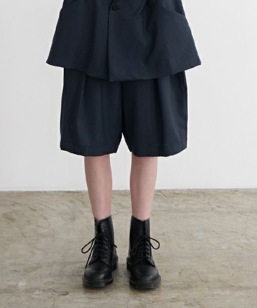 VU ヴウ wide short pants [DEEP BLUE]  ワイドショートパンツ vu-s24-p02