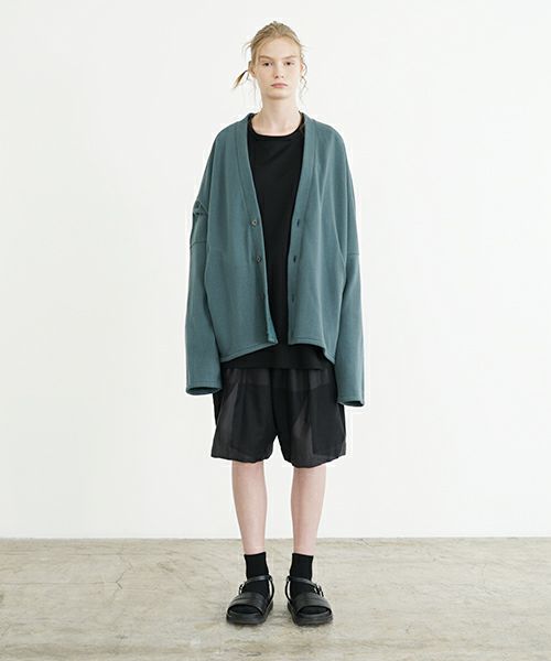 VU ヴウ geometric wide short pants  [charcoal×black]  幾何学ワイドショートパンツ vu-s24-p02