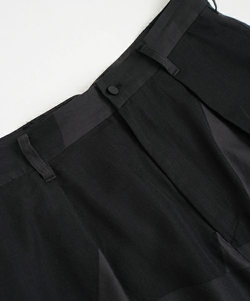 VU ヴウ geometric wide short pants  [charcoal×black]  幾何学ワイドショートパンツ vu-s24-p02