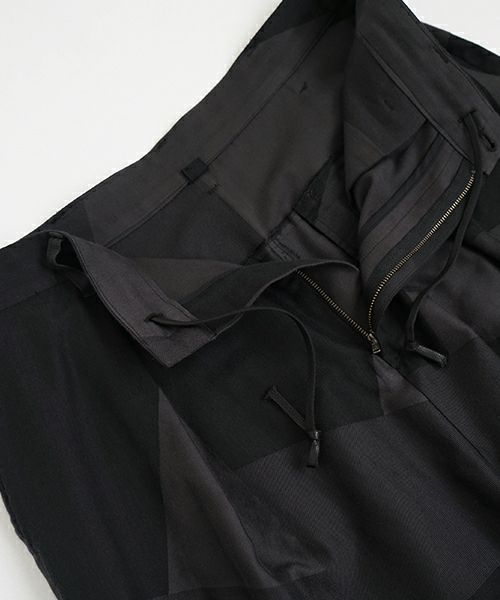 VU ヴウ geometric wide short pants  [charcoal×black]  幾何学ワイドショートパンツ vu-s24-p02