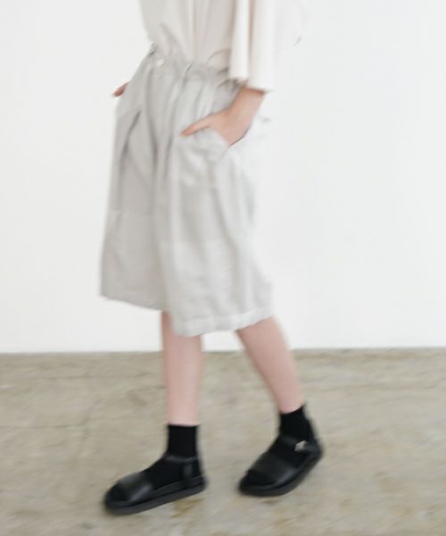 VU ヴウ geometric wide short pants  [ash×gray] 幾何学ワイドショートパンツ vu-s24-p02