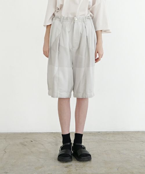 VU ヴウ geometric wide short pants  [ash×gray] 幾何学ワイドショートパンツ vu-s24-p02