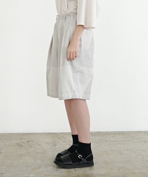 VU ヴウ geometric wide short pants  [ash×gray] 幾何学ワイドショートパンツ vu-s24-p02