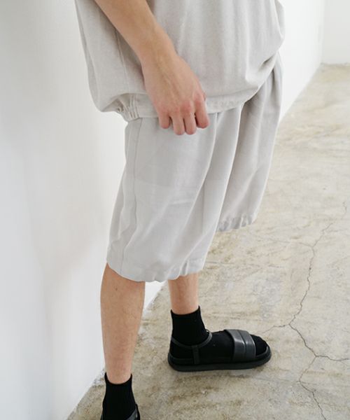 VU ヴウ geometric wide short pants  [ash×gray] 幾何学ワイドショートパンツ vu-s24-p02