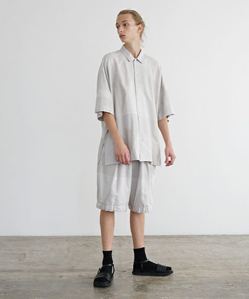 VU ヴウ geometric wide short pants  [ash×gray] 幾何学ワイドショートパンツ vu-s24-p02